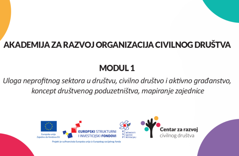 MODUL 1 – AKADEMIJA ZA RAZVOJ ORGANIZACIJA CIVILNOG DRUŠTVA