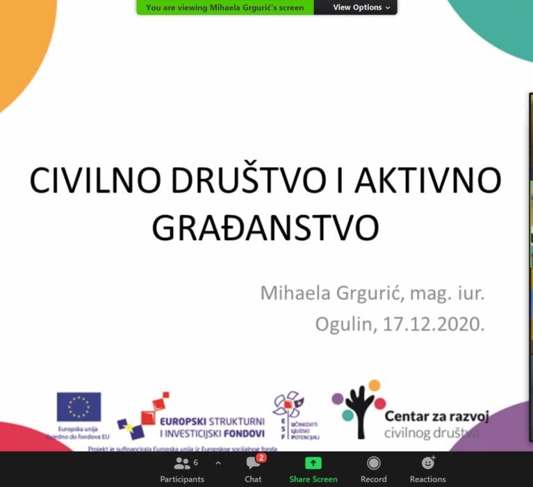 Održana druga edukacija, ovaj put na temu: “Civilno društvo i aktivno građanstvo”