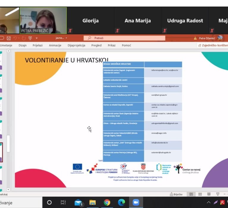 [O volonterima i njihovom radu -na još jednoj radionici Petre Prebežić]